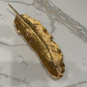 Michael Aram Gold fearher tray Leaf Decorative Tray